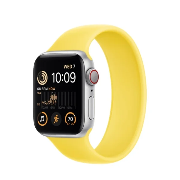 Apple-Watch-SE-Canary-Yellow-Silver-Aluminum-Case-with-Solo-Loop