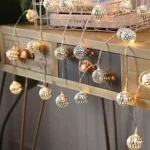 Golden LED Metal Ball Fairy Lights