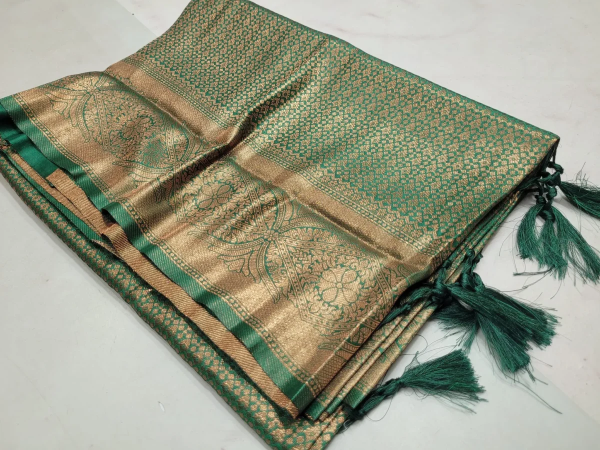 Green Kanjivaram Saree (Original Indian)