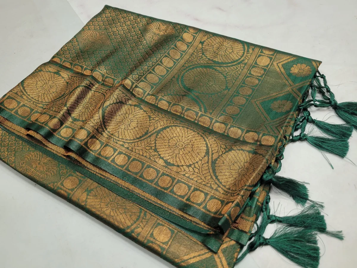 Green Kanjivaram Saree (Original Indian)