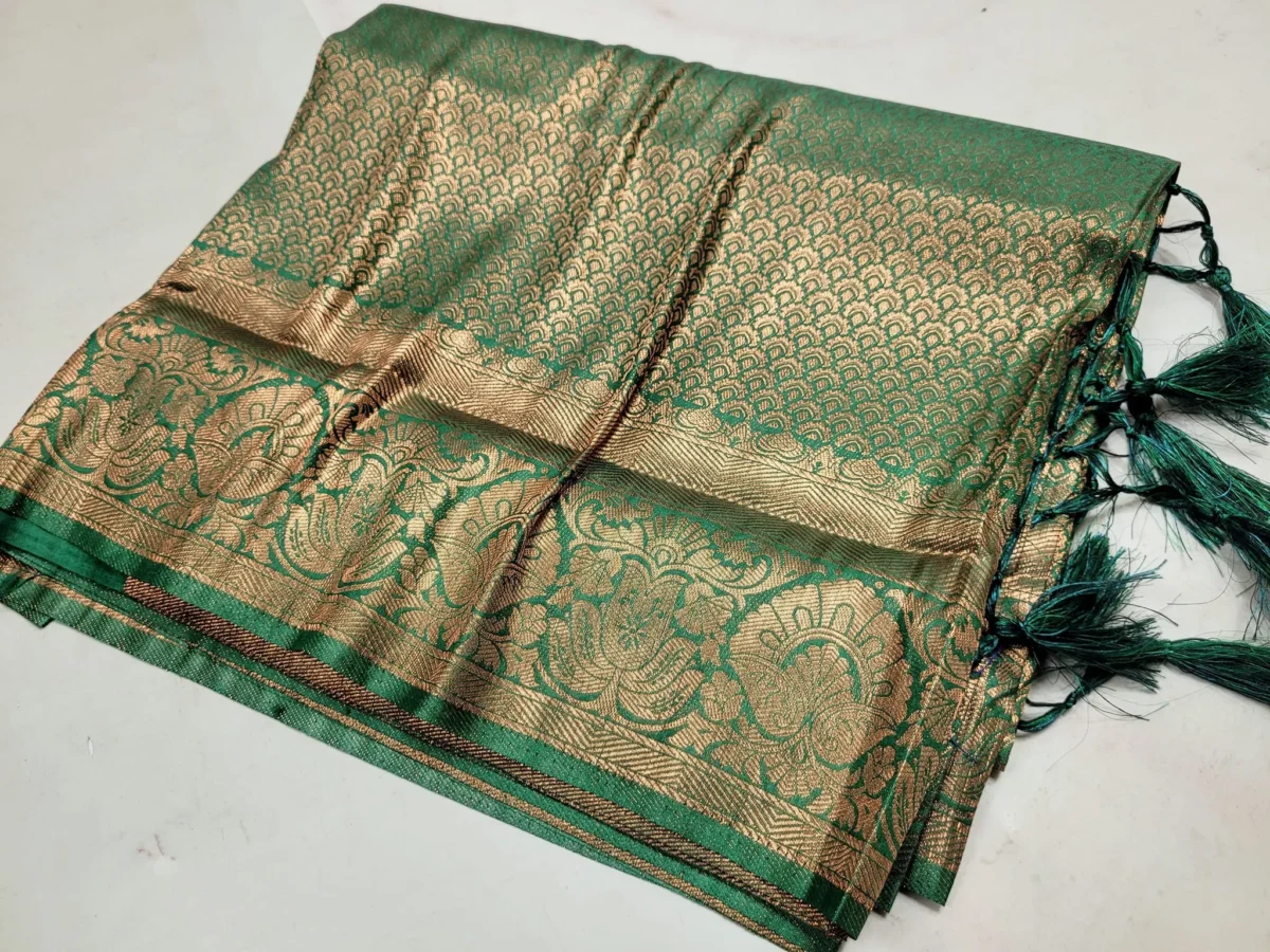 Green Kanjivaram Saree (Original Indian)