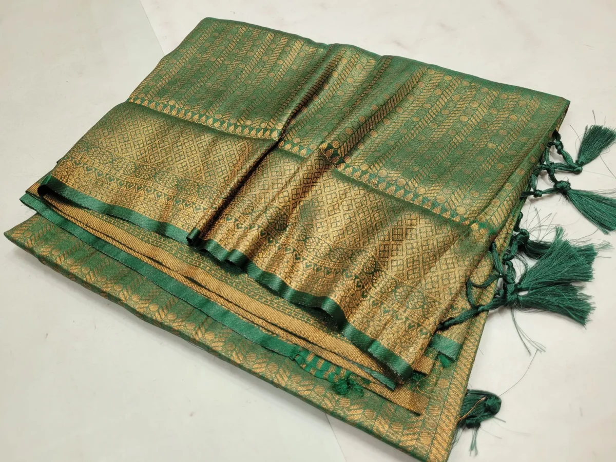 Green Kanjivaram Saree (Original Indian)