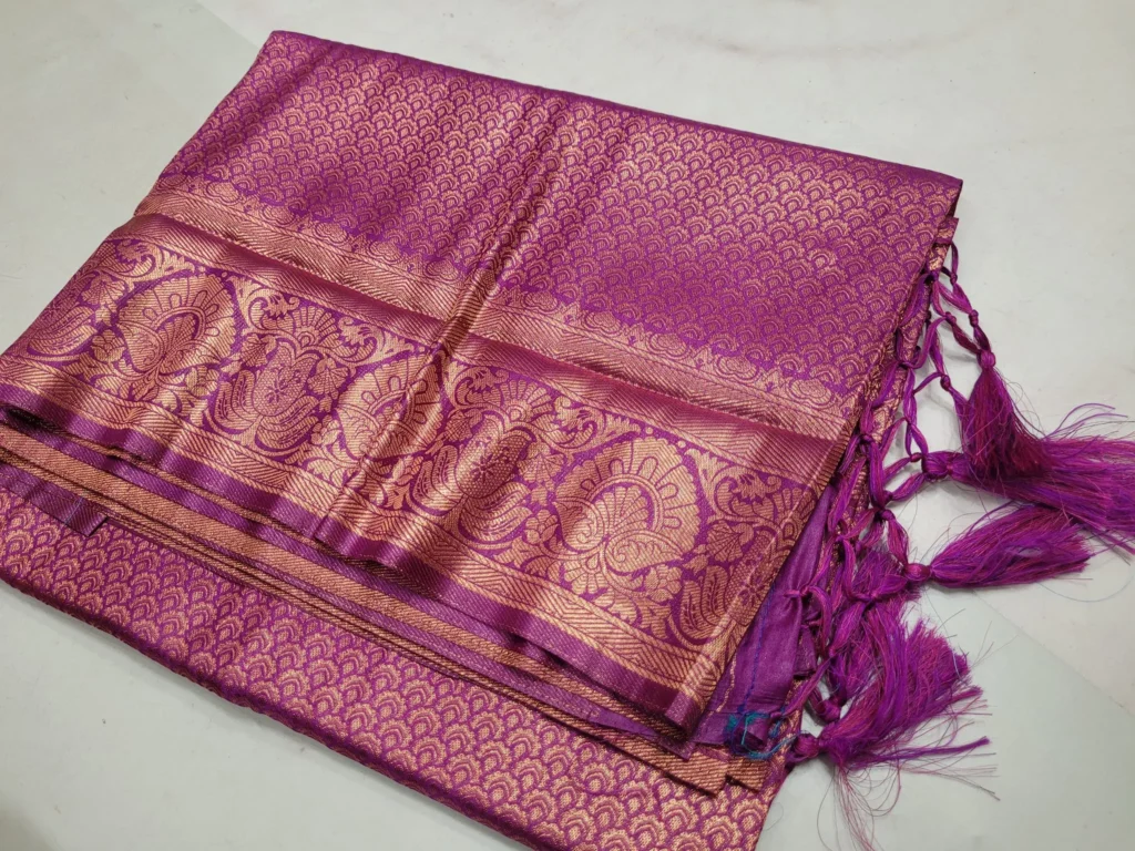 Original Kanjivaram Saree Purple color