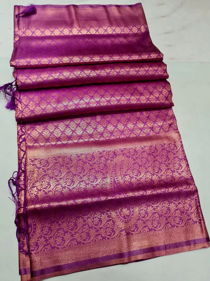 Original Kanjivaram Saree Purple color