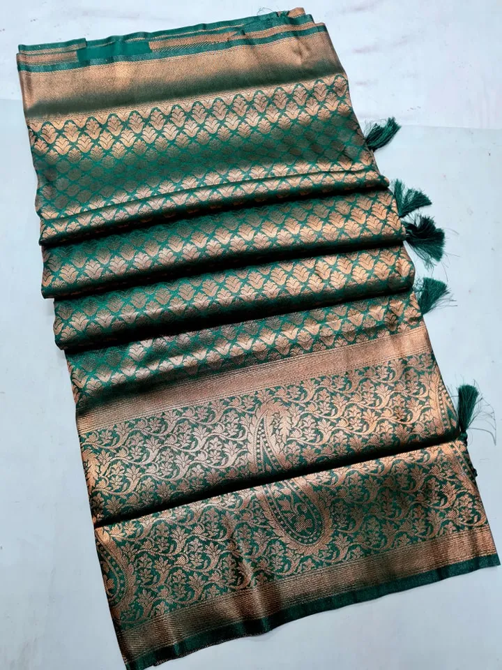Green Kanjivaram Saree (Original Indian)