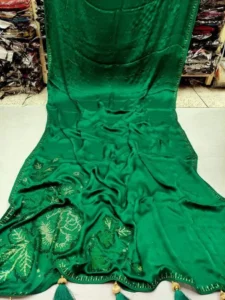 Party Wear Saree for Unmarried Girl Green