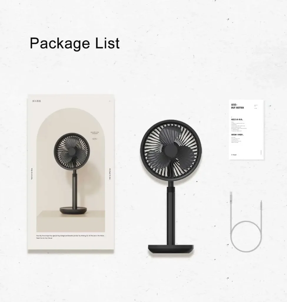 Xiaomi SOLOVE F5 Pro Rechargeable Fan 4000mAh With Swing & Extendable- Black Color