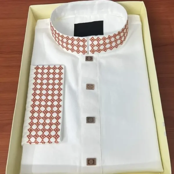 Exclusive Premium Quality Indian Tencel Cotton Panjabi A White