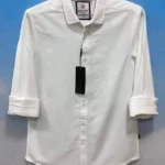 Men's Long Sleeve Solid Shirt- White color