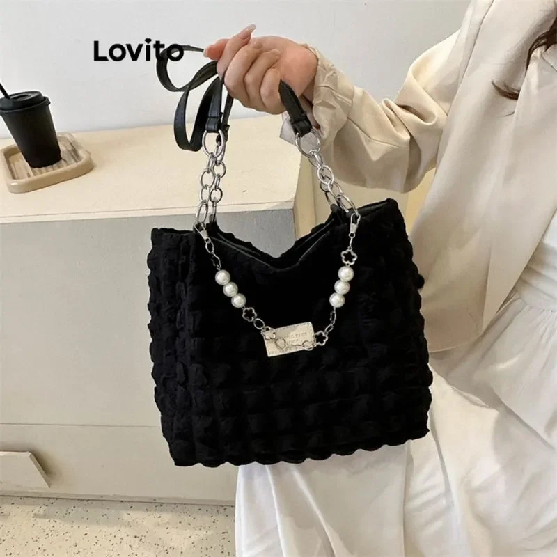 Stylish Large Capacity Solid Pleated Tote Bag (RM53) (P-366)