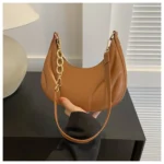 New Ladies Crescent Armpit Bag-N264 (P-486) - (Brown)