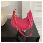 New Ladies Crescent Armpit Bag-N264 (P-486) - (Rose Pink)