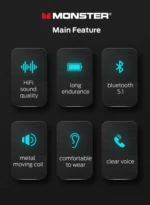 MONSTER AIRMARS XKT02 True Wireless Bluetooth Earphones (P-493)