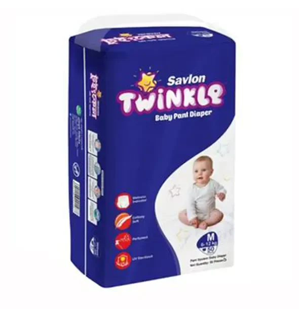 Savlon Twinkle Baby Pants Diaper (6-12Kg) - M 50pcs