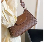 Checkerboard Shoulder Bag-RM13 (P-498) (Brown)