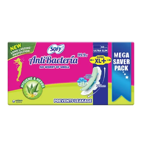Sofy Anti Bacteria Super XL+ Ultra Slim Sanitary Napkin (323mm) - 44 Pads