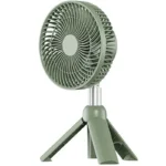 AZEADA PD-F27 Rechargeable Fan with Tripod Stand- Green Color