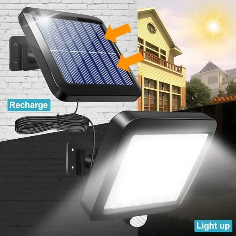 Solar Wall Lights Outdoor with Motion Sensor, 56 LEDs Ultra Bright